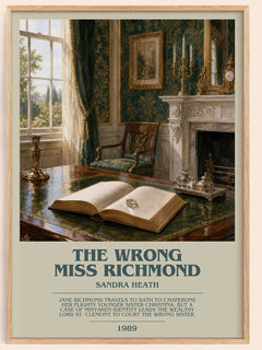 The Wrong Miss Richmond bookish book poster by Sandra Heath – framed literary art print
