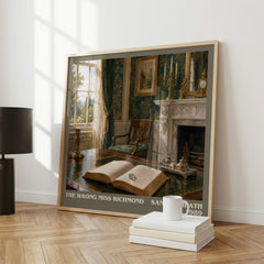 The Wrong Miss Richmond literary print framed by window – literary home decor