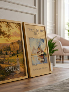 A Country Cotillion watercolour print framed by window – literary home decor