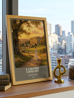 A Country Cotillion book cover print framed by window – literary home decor