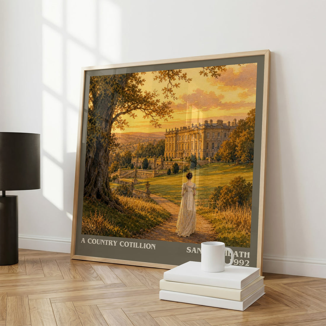 A Country Cotillion literary print framed by window – literary home decor
