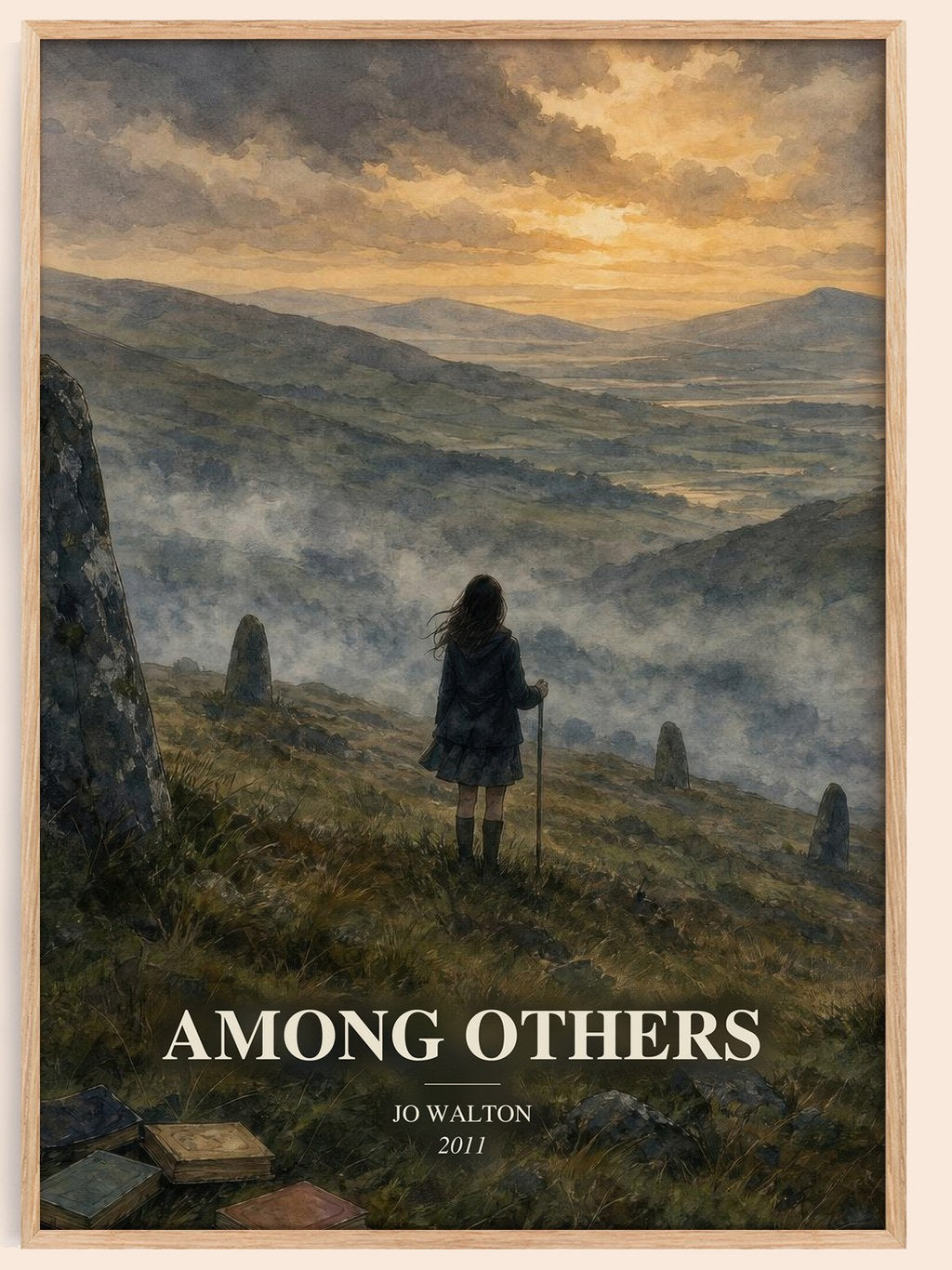 Among Others watercolour book poster by Jo Walton – framed literary art print