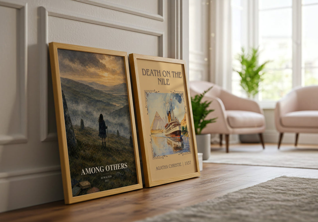 Among Others watercolour print framed by window – literary home decor