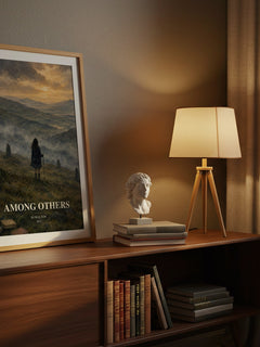 Among Others watercolour print on bookshelf – Jo Walton fan gift