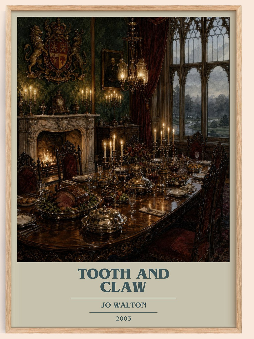 Tooth and Claw book cover book poster by Jo Walton – framed literary art print