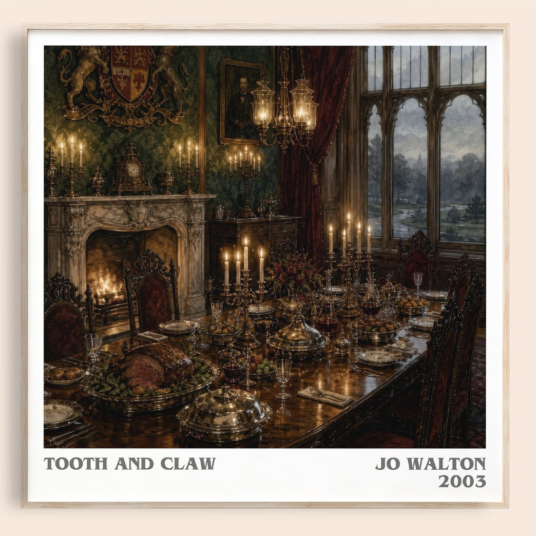 Tooth and Claw literary book poster by Jo Walton – framed literary art print