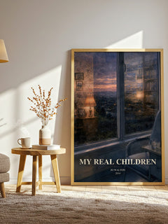My real children watercolour print in frame leaning in hallway – literary fiction wall art