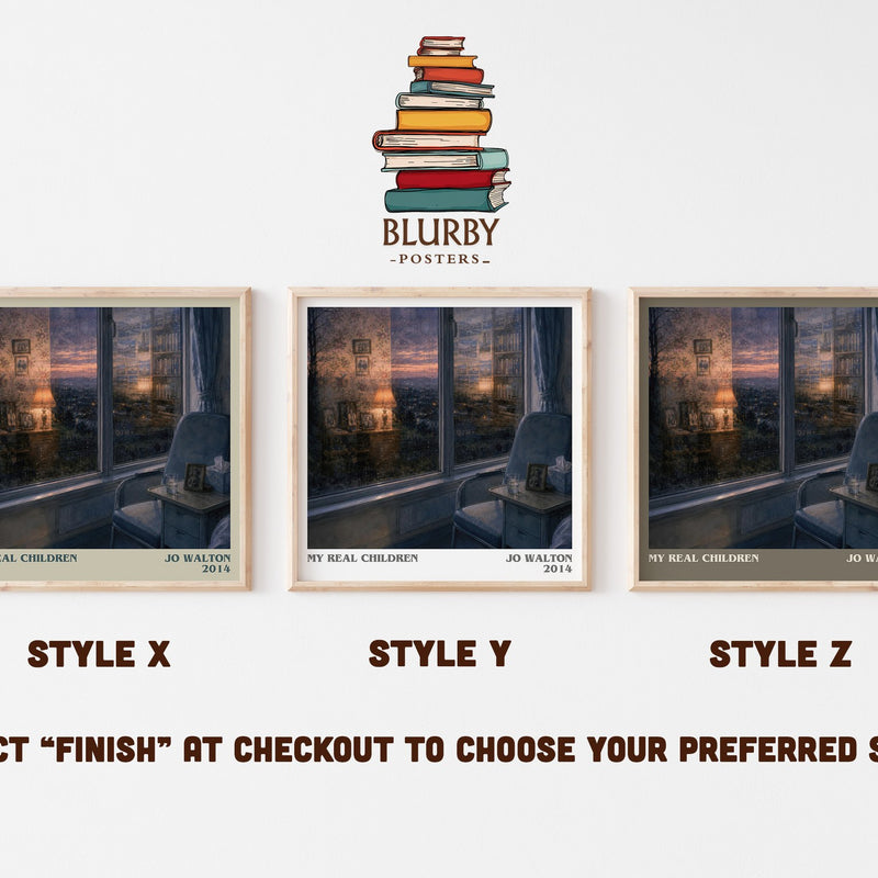 My real children literary print in frame leaning in hallway – literary fiction wall art