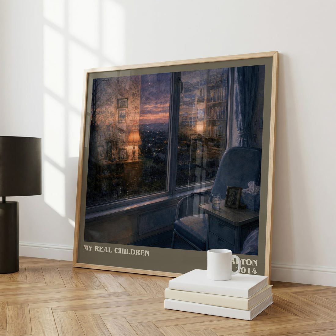 My real children literary print framed by window – literary home decor