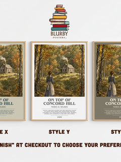 On top of Concord Hill Bookish Wall Art by Maria D. Wilkes – Style X, Y and Z side by side – choose your finish