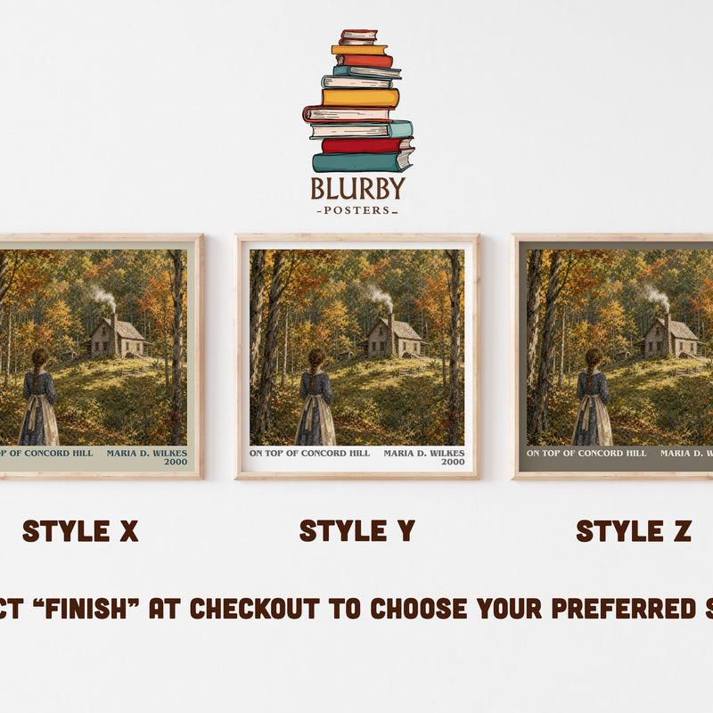On top of Concord Hill literary print in frame leaning in hallway – childrens wall art