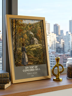 On top of Concord Hill book cover print framed by window – literary home decor