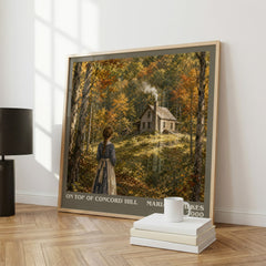 On top of Concord Hill literary print framed by window – literary home decor