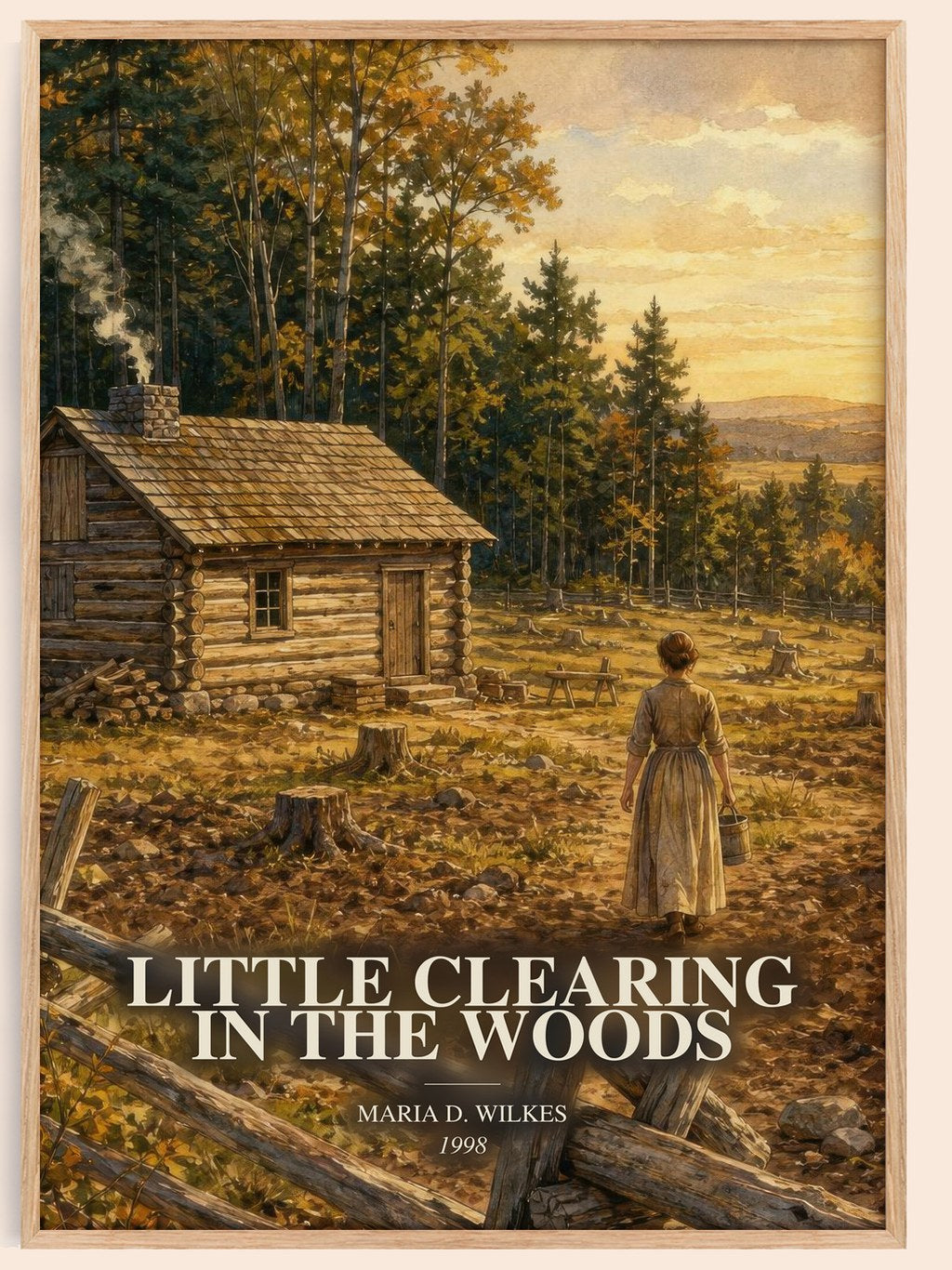 Little Clearing in the Woods watercolour book poster by Maria D. Wilkes – framed literary art print