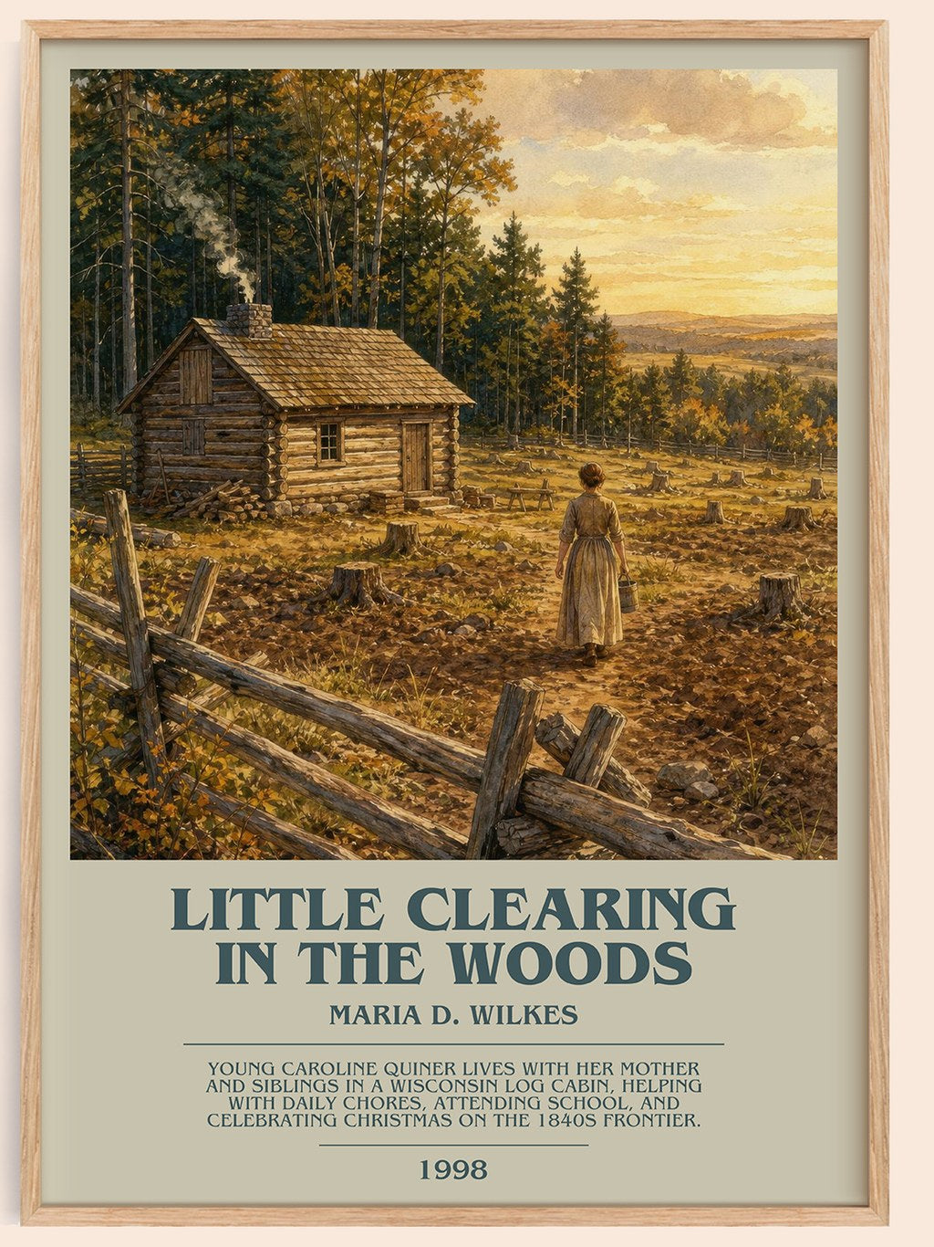 Little Clearing in the Woods bookish book poster by Maria D. Wilkes – framed literary art print