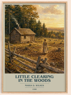 Little Clearing in the Woods book cover book poster by Maria D. Wilkes – framed literary art print