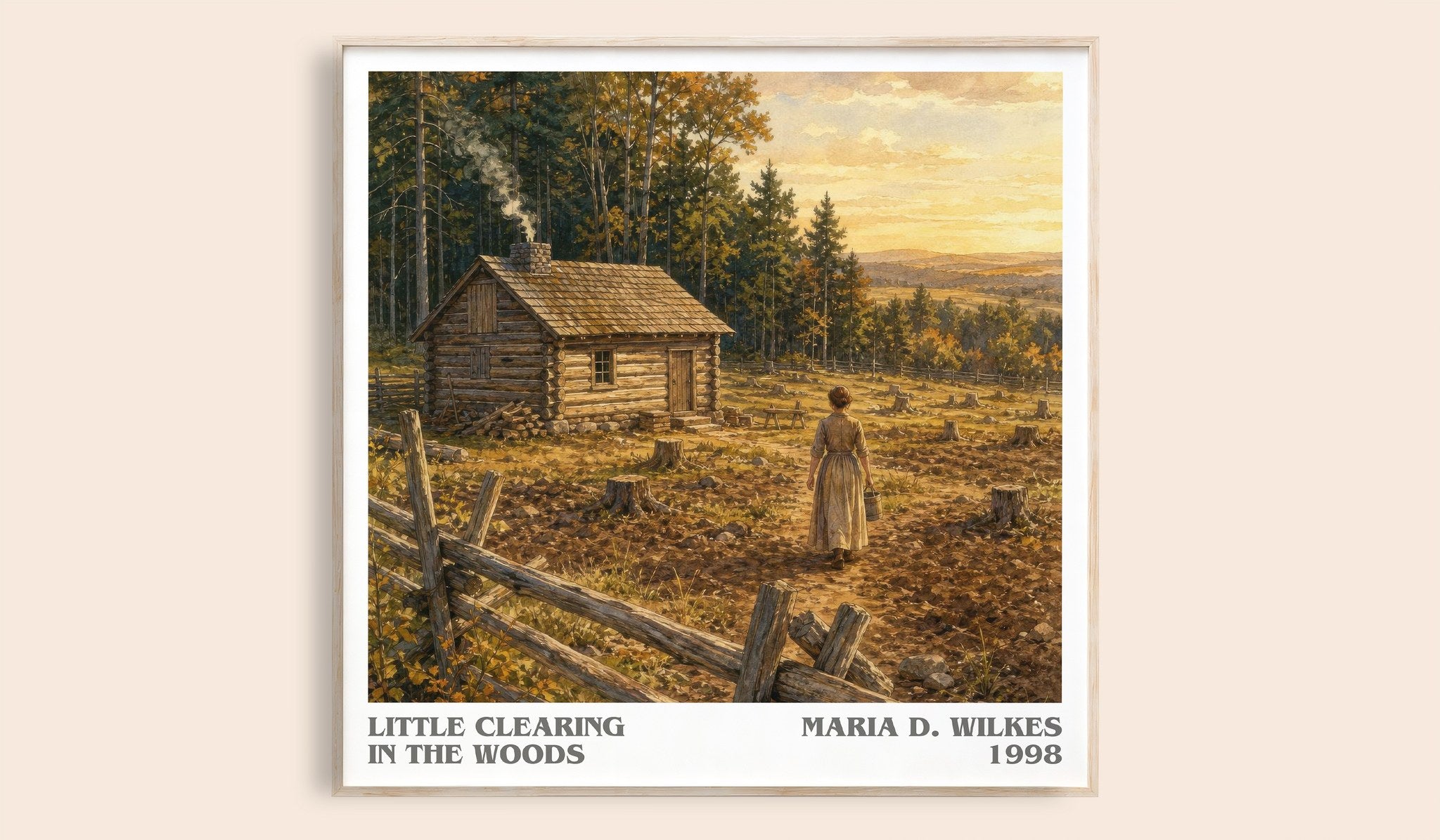 Little Clearing in the Woods Literary Art Print by Maria D. Wilkes
