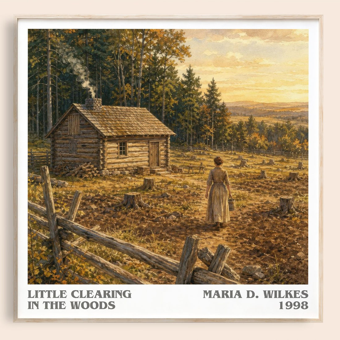 Little Clearing in the Woods literary book poster by Maria D. Wilkes – framed literary art print
