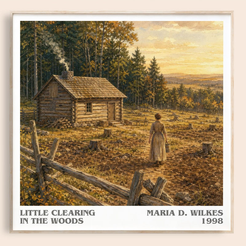 Little Clearing in the Woods literary book poster by Maria D. Wilkes – framed literary art print