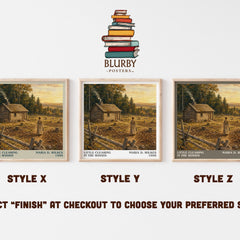 Little Clearing in the Woods literary print in frame leaning in hallway – childrens wall art