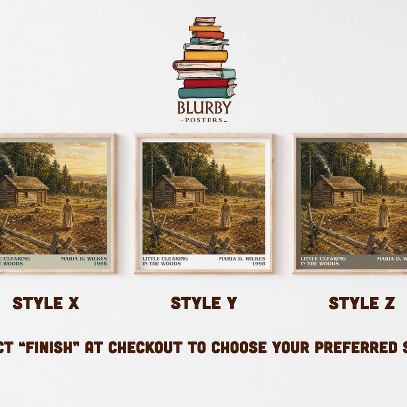 Little Clearing in the Woods literary print in frame leaning in hallway – childrens wall art