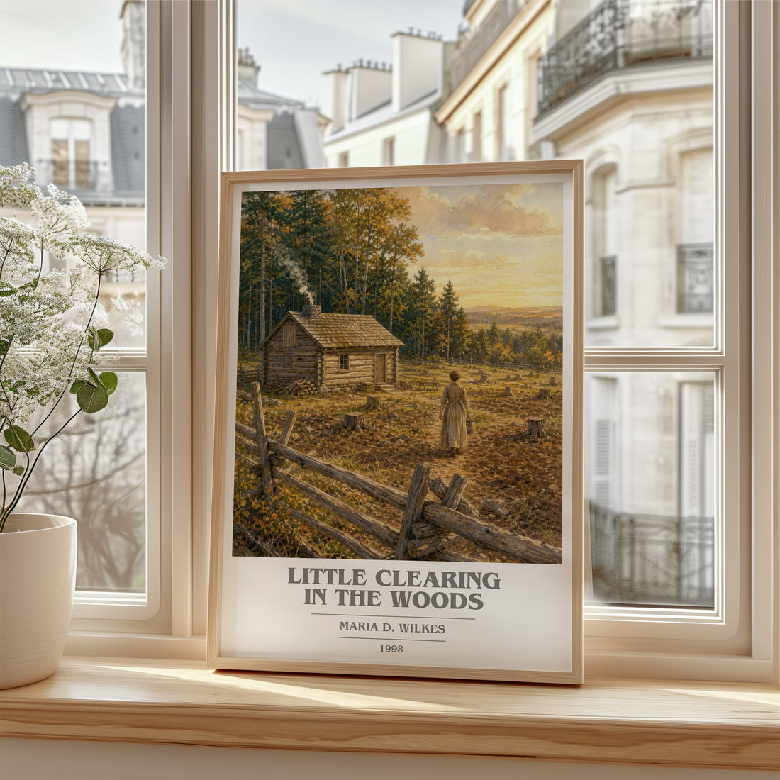 Little Clearing in the Woods book cover poster colour and style options – Maria D. Wilkes book art