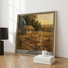 Little Clearing in the Woods literary print framed by window – literary home decor
