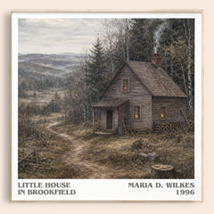 Little house in Brookfield literary book poster by Maria D. Wilkes – framed literary art print