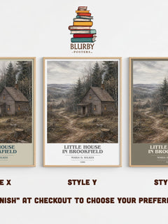 Little house in Brookfield book cover print in frame leaning in hallway – childrens wall art