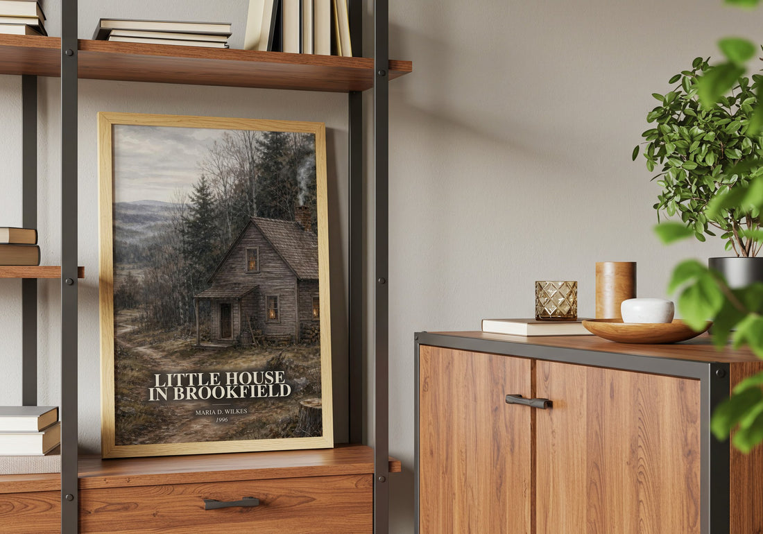 Little house in Brookfield book watercolour illustration paper finish options – matte satin gloss