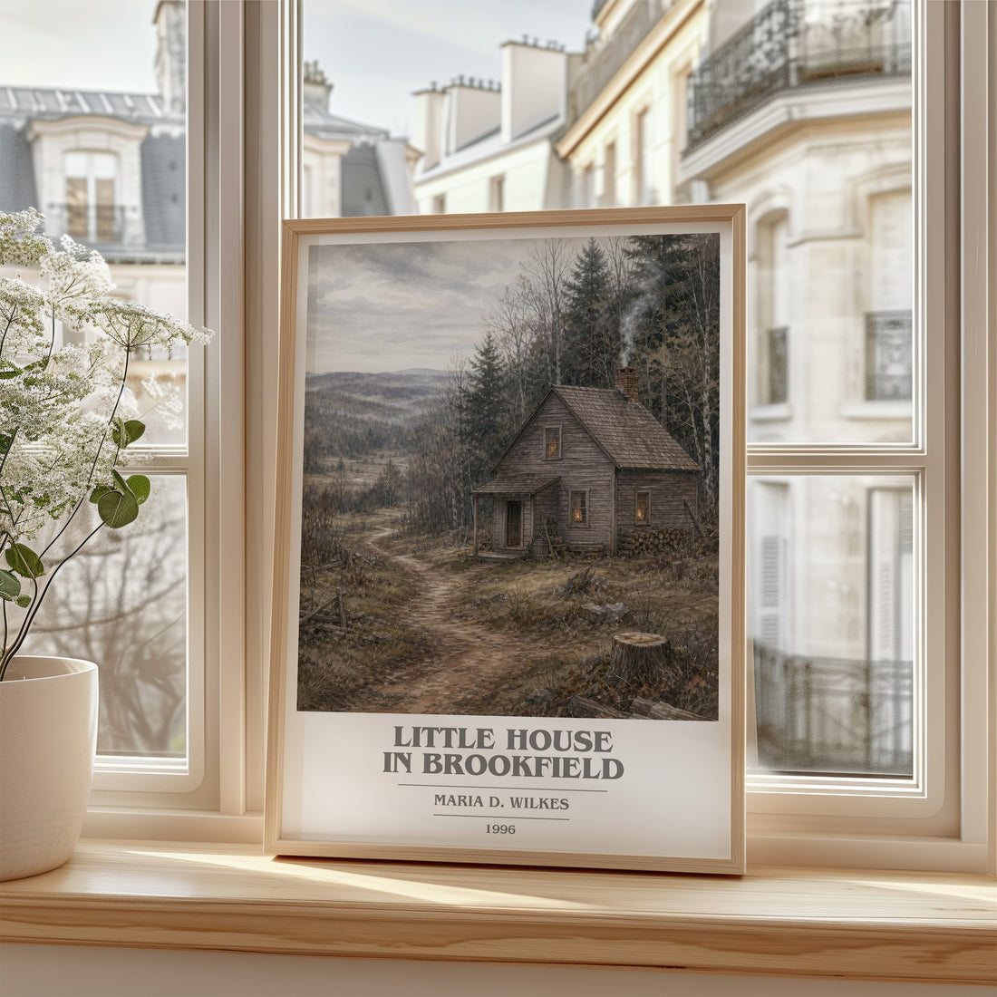 Little house in Brookfield book cover poster colour and style options – Maria D. Wilkes book art