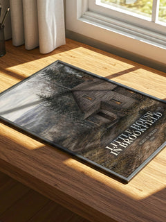 Little house in Brookfield watercolour book poster framed on wall – childrens wall art