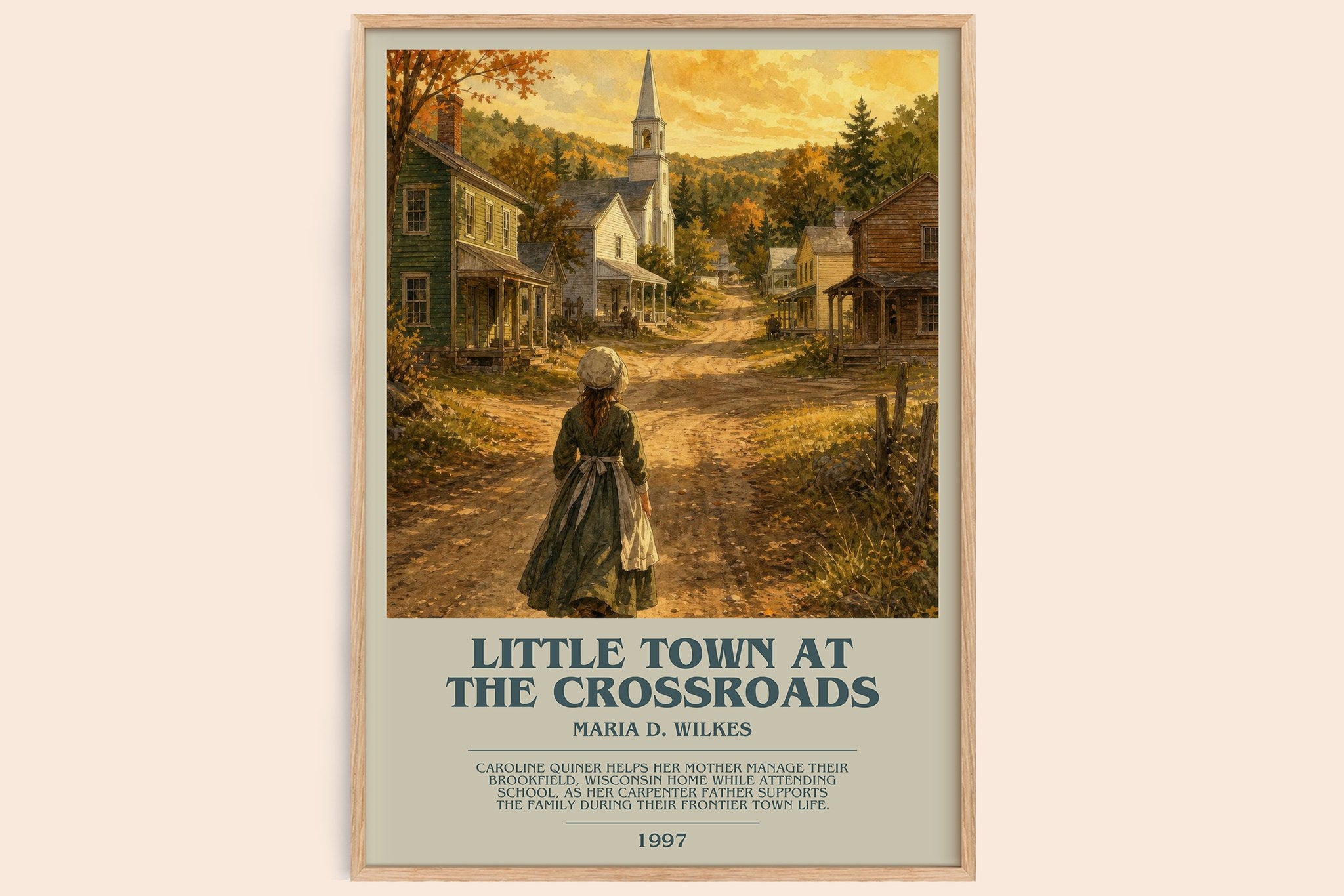 Little Town at the Crossroads Bookish Wall Art by Maria D. Wilkes