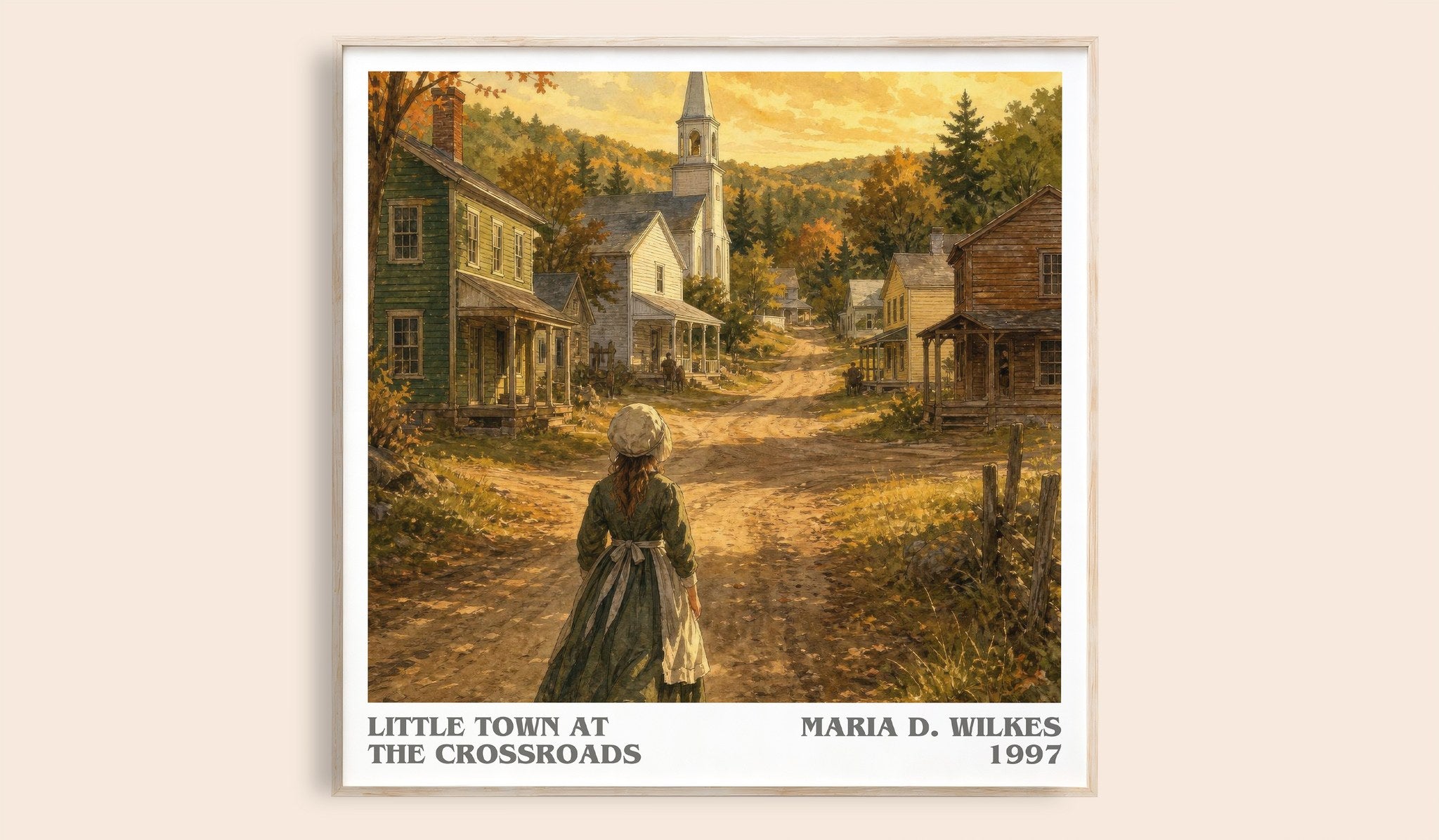 Little Town at the Crossroads Literary Art Print by Maria D. Wilkes