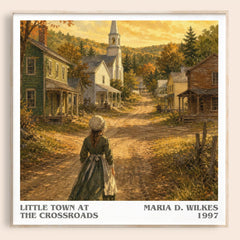 Little Town at the Crossroads literary book poster by Maria D. Wilkes – framed literary art print