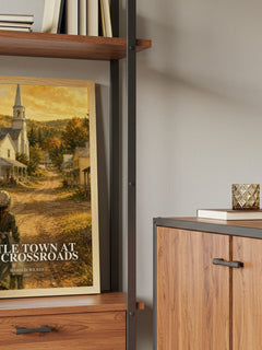 Little Town at the Crossroads book watercolour illustration paper finish options – matte satin gloss