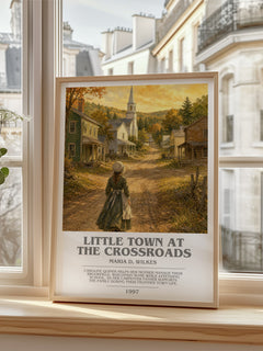Little Town at the Crossroads bookish poster colour and style options – Maria D. Wilkes book art