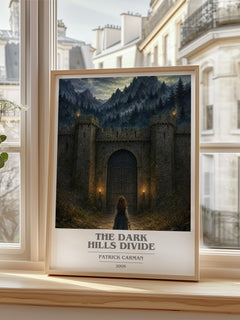 The Dark Hills divide book cover poster colour and style options – Patrick Carman book art