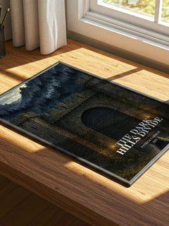 The Dark Hills divide watercolour book poster framed on wall – fantasy wall art
