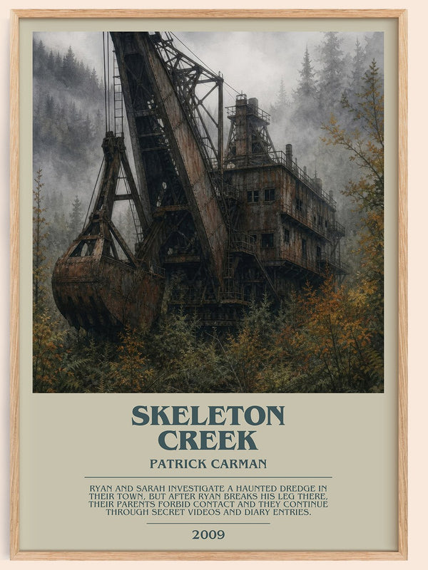 Skeleton Creek bookish book poster by Patrick Carman – framed literary art print