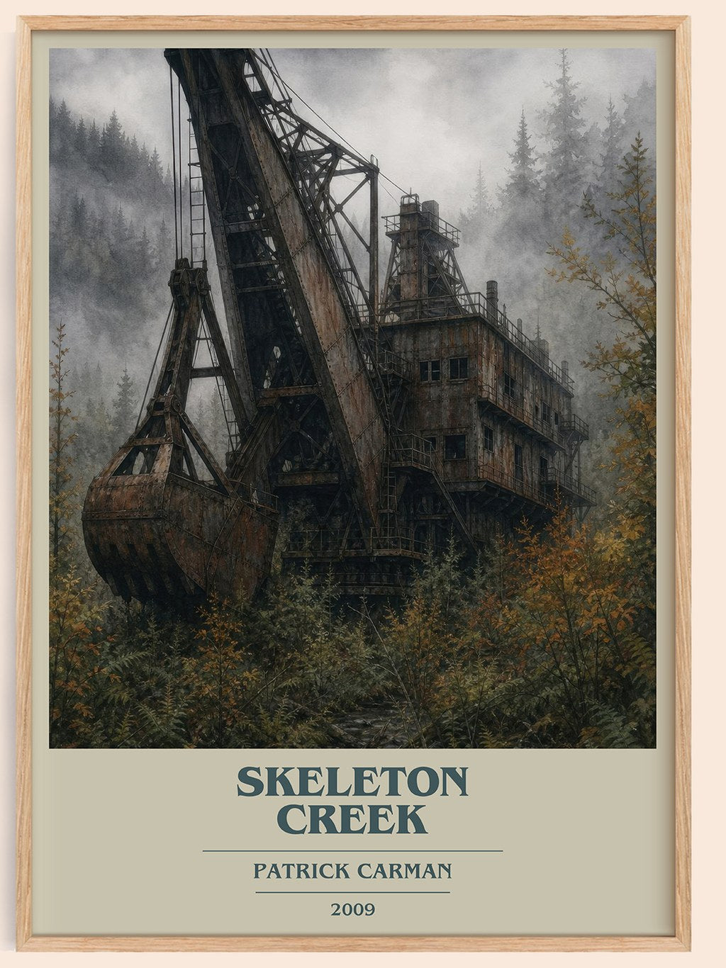 Skeleton Creek book cover book poster by Patrick Carman – framed literary art print