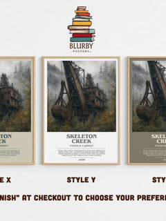 Skeleton Creek bookish print in frame leaning in hallway – mystery wall art