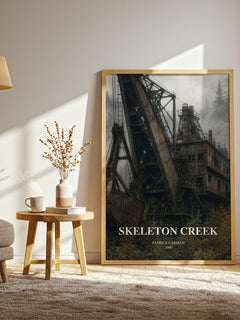 Skeleton Creek watercolour print in frame leaning in hallway – mystery wall art