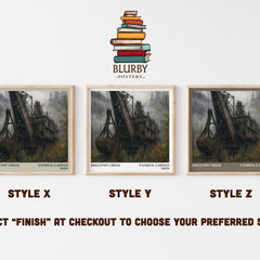 Skeleton Creek literary print in frame leaning in hallway – mystery wall art