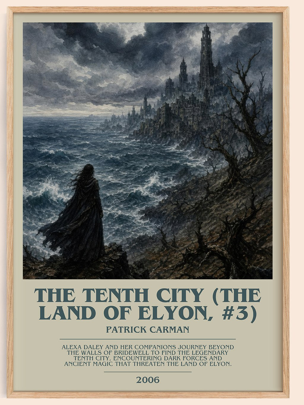 The Tenth City (The Land of Elyon, #3) bookish book poster by Patrick Carman – framed literary art print