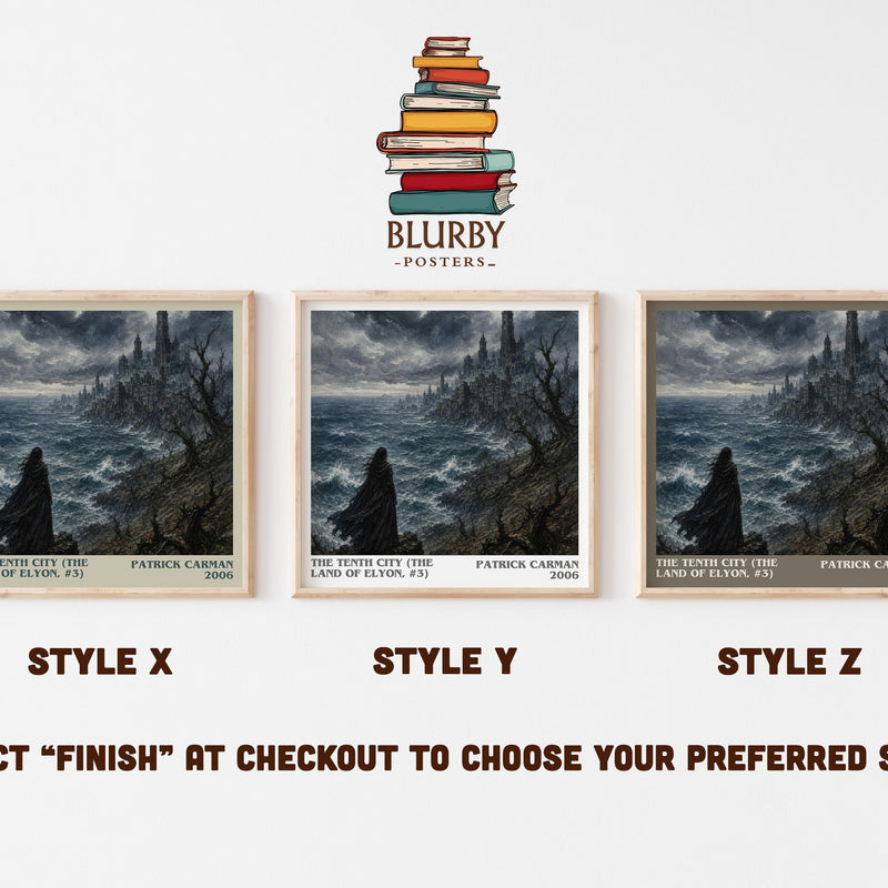 The Tenth City (The Land of Elyon, #3) literary print in frame leaning in hallway – fantasy wall art