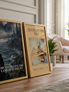 The Tenth City (The Land of Elyon, #3) watercolour print framed by window – literary home decor