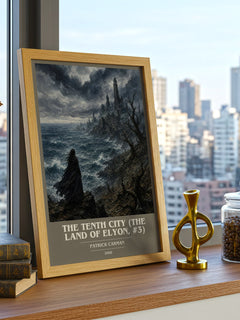 The Tenth City (The Land of Elyon, #3) book cover print framed by window – literary home decor
