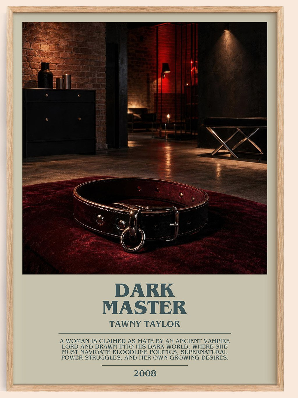 Dark Master bookish book poster by Tawny Taylor – framed literary art print