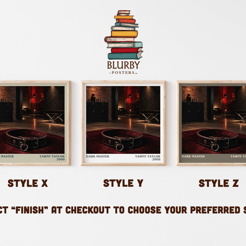 Dark Master literary print in frame leaning in hallway – romance wall art